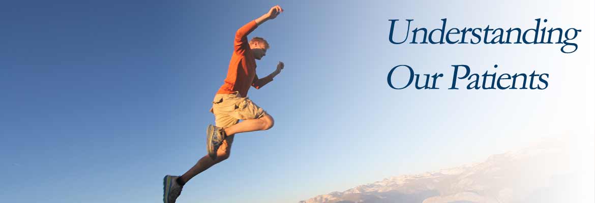 A man jumping. The words 